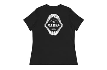 Image of Atoll Board Co Womens Relaxed T-Shirt with Atoll Shark Fossil Graphic - Black, S - Black,S, 648749750F4D1Black-S