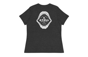 Image of Atoll Board Co Womens Relaxed T-Shirt with Atoll Shark Fossil Graphic - Dark Grey Heather, XL - Dark Grey Heather,XL, 648749750F4D1Dark-Grey-Heather-XL