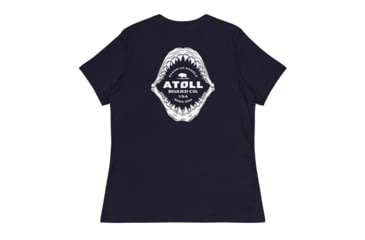 Image of Atoll Board Co Womens Relaxed T-Shirt with Atoll Shark Fossil Graphic - Navy, S - Navy,S, 648749750F4D1Navy-S