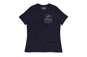 Image of Atoll Board Co Womens Relaxed T-Shirt with Atoll Skull Island - Navy, M - Navy,M, 6450406BDD5D0Navy-M