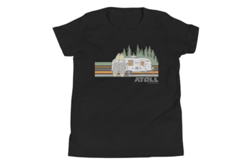 Image of Atoll Board Co Youth Short Sleeve T-Shirt with Atoll Campsite Graphic - Black, M - Black,M, 630D412E3F32CBlack-M