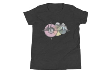 Image of Atoll Board Co Youth Short Sleeve T-Shirt with Atoll Compass Graphic - Dark Grey Heather, XL - Dark Grey Heather,XL, 630D4B2E73C19Dark-Grey-Heather-XL