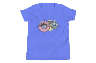 Image of Atoll Board Co Youth Short Sleeve T-Shirt with Atoll Compass Graphic - Heather Columbia Blue, L - Heather Columbia Blue,L, 630D4B2E73C19Heather-Columbia-Blue-L