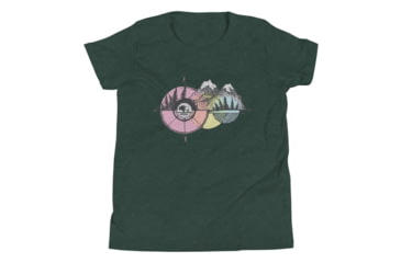 Image of Atoll Board Co Youth Short Sleeve T-Shirt with Atoll Compass Graphic - Heather Forest, S - Heather Forest,S, 630D4B2E73C19Heather-Forest-S