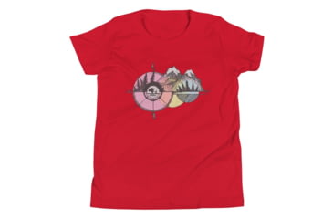 Image of Atoll Board Co Youth Short Sleeve T-Shirt with Atoll Compass Graphic - Red, XL - Red,XL, 630D4B2E73C19Red-XL