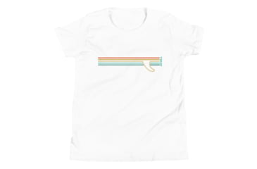 Image of Atoll Board Co Youth Short Sleeve T-Shirt with Atoll Fin Graphic - White, XL - White,XL, 62F2989567CAAWhite-XL