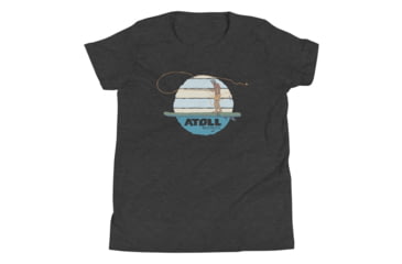 Image of Atoll Board Co Youth Short Sleeve T-Shirt with Atoll Fly Fishing Graphic - Dark Grey Heather, L - Dark Grey Heather,L, 630D41EFDF472Dark-Grey-Heather-L