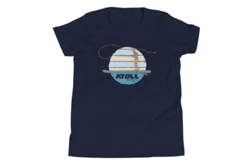 Image of Atoll Board Co Youth Short Sleeve T-Shirt with Atoll Fly Fishing Graphic - Navy, L - Navy,L, 630D41EFDF472Navy-L