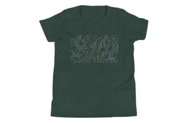 Image of Atoll Board Co Youth Short Sleeve T-Shirt with Atoll Grain Graphic - Heather Forest, L - Heather Forest,L, 630D3C8B95CD5Heather-Forest-L