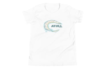 Image of Atoll Board Co Youth Short Sleeve T-Shirt with Atoll Island Graphic - White, XL - White,XL, 62F29C29479C1White-XL