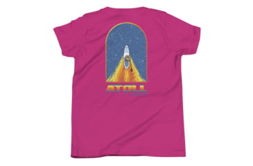 Image of Atoll Board Co Youth Short Sleeve T-Shirt with Atoll Paddle Board Wake Graphic - Berry, L - Berry,L, 630D4E80ED91BBerry-L