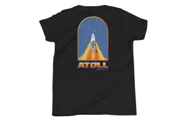 Image of Atoll Board Co Youth Short Sleeve T-Shirt with Atoll Paddle Board Wake Graphic - Black, L - Black,L, 630D4E80ED91BBlack-L