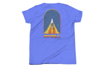 Image of Atoll Board Co Youth Short Sleeve T-Shirt with Atoll Paddle Board Wake Graphic - Heather Columbia Blue, XL - Heather Columbia Blue,XL, 630D4E80ED91BHeather-Columbia-Blue-XL
