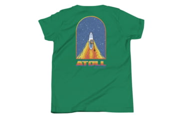 Image of Atoll Board Co Youth Short Sleeve T-Shirt with Atoll Paddle Board Wake Graphic - Kelly, M - Kelly,M, 630D4E80ED91BKelly-M