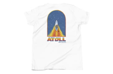 Image of Atoll Board Co Youth Short Sleeve T-Shirt with Atoll Paddle Board Wake Graphic - White, XL - White,XL, 630D4E80ED91BWhite-XL