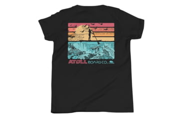 Image of Atoll Board Co Youth Short Sleeve T-Shirt with Atoll Paddle Boarder and Reef Graphic - Black, XL - Black,XL, 630D43F0CB1F4Black-XL