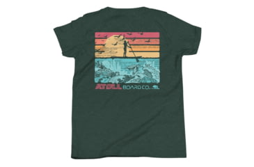 Image of Atoll Board Co Youth Short Sleeve T-Shirt with Atoll Paddle Boarder and Reef Graphic - Heather Forest, XL - Heather Forest,XL, 630D43F0CB1F4Heather-Forest-XL