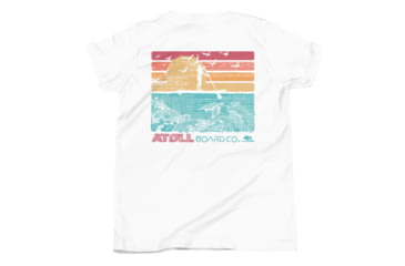 Image of Atoll Board Co Youth Short Sleeve T-Shirt with Atoll Paddle Boarder and Reef Graphic - White, M - White,M, 630D43F0CB1F4White-M