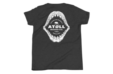 Image of Atoll Board Co Youth Short Sleeve T-Shirt with Atoll Shark Fossil Graphic - Dark Grey Heather, XL - Dark Grey Heather,XL, 64874832E55D2Dark-Grey-Heather-XL