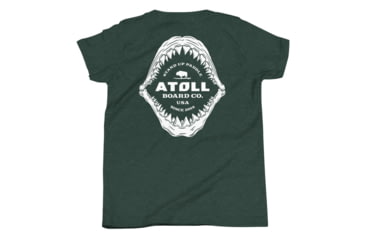 Image of Atoll Board Co Youth Short Sleeve T-Shirt with Atoll Shark Fossil Graphic - Heather Forest, L - Heather Forest,L, 64874832E55D2Heather-Forest-L