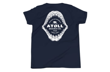Image of Atoll Board Co Youth Short Sleeve T-Shirt with Atoll Shark Fossil Graphic - Navy, L - Navy,L, 64874832E55D2Navy-L