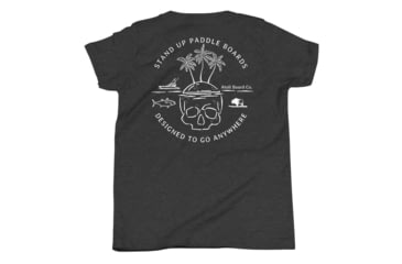 Image of Atoll Board Co Youth Short Sleeve T-Shirt with Atoll Skull Island Graphic - Dark Grey Heather, M - Dark Grey Heather,M, 6450422931343Dark-Grey-Heather-M
