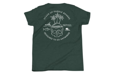 Image of Atoll Board Co Youth Short Sleeve T-Shirt with Atoll Skull Island Graphic - Heather Forest, XL - Heather Forest,XL, 6450422931343Heather-Forest-XL