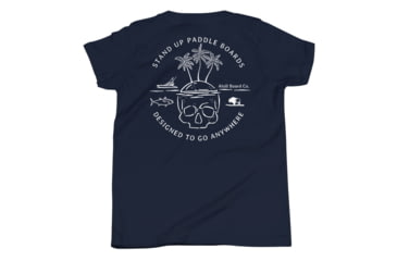 Image of Atoll Board Co Youth Short Sleeve T-Shirt with Atoll Skull Island Graphic - Navy, XL - Navy,XL, 6450422931343Navy-XL