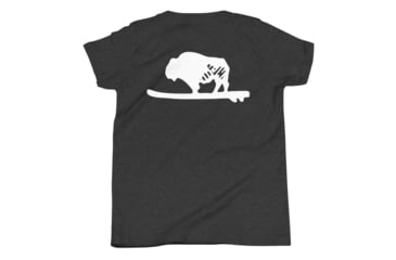 Image of Atoll Board Co Youth Short Sleeve T-Shirt with Atoll Solo Bison Graphic - Dark Grey Heather, L - Dark Grey Heather,L, 630D46697C467Dark-Grey-Heather-L