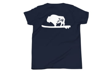Image of Atoll Board Co Youth Short Sleeve T-Shirt with Atoll Solo Bison Graphic - Navy, S - Navy,S, 630D46697C467Navy-S