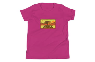 Image of Atoll Board Co Youth Short Sleeve T-Shirt with Atoll Sunset Bison Hunter Graphic - Berry, XL - Berry,XL, 630D3FB244F9BBerry-XL