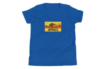 Image of Atoll Board Co Youth Short Sleeve T-Shirt with Atoll Sunset Bison Hunter Graphic - True Royal, XL - True Royal,XL, 630D3FB244F9BTrue-Royal-XL