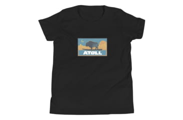 Image of Atoll Board Co Youth Short Sleeve T-Shirt with Atoll Sunset Bison Night Graphic - Black, XL - Black,XL, 630D3F0D83E6BBlack-XL