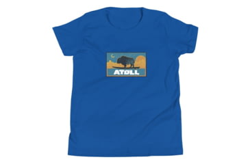 Image of Atoll Board Co Youth Short Sleeve T-Shirt with Atoll Sunset Bison Night Graphic - True Royal, M - True Royal,M, 630D3F0D83E6BTrue-Royal-M