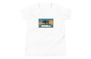 Image of Atoll Board Co Youth Short Sleeve T-Shirt with Atoll Sunset Bison Night Graphic - White, XL - White,XL, 630D3F0D83E6BWhite-XL