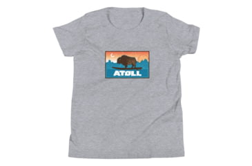 Image of Atoll Board Co Youth Short Sleeve T-Shirt with Atoll Sunset Bison Original Graphic - Athletic Heather, S - Athletic Heather,S, 630D3D29868CDAthletic-Heather-S