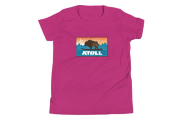 Image of Atoll Board Co Youth Short Sleeve T-Shirt with Atoll Sunset Bison Original Graphic - Berry, L - Berry,L, 630D3D29868CDBerry-L
