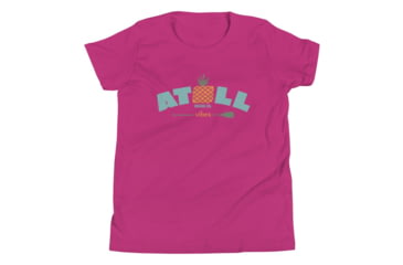 Image of Atoll Board Co Youth Short Sleeve T-Shirt with Atoll Vibes Pineapple Graphic - Berry, S - Berry,S, 630D3BD90C299Berry-S