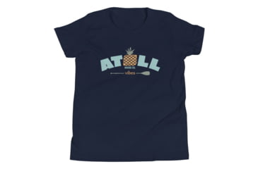 Image of Atoll Board Co Youth Short Sleeve T-Shirt with Atoll Vibes Pineapple Graphic - Navy, M - Navy,M, 630D3BD90C299Navy-M