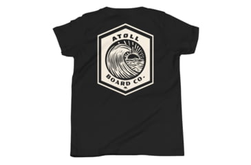 Image of Atoll Board Co Youth Short Sleeve T-Shirt with Atoll Wave Graphic - Black, XL - Black,XL, 646399803CE15Black-XL