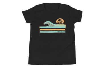 Image of Atoll Board Co Youth Short Sleeve T-Shirt with Atoll Wave Graphic - Black, M - Black,M, 630D458333F37Black-M