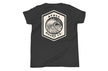 Image of Atoll Board Co Youth Short Sleeve T-Shirt with Atoll Wave Graphic - Dark Grey Heather, L - Dark Grey Heather,L, 646399803CE15Dark-Grey-Heather-L