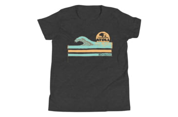 Image of Atoll Board Co Youth Short Sleeve T-Shirt with Atoll Wave Graphic - Dark Grey Heather, L - Dark Grey Heather,L, 630D458333F37Dark-Grey-Heather-L