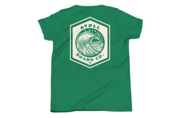 Image of Atoll Board Co Youth Short Sleeve T-Shirt with Atoll Wave Graphic - Kelly, XL - Kelly,XL, 646399803CE15Kelly-XL