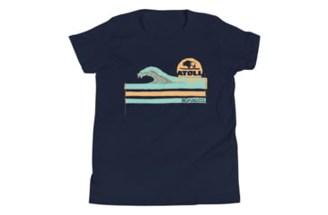 Image of Atoll Board Co Youth Short Sleeve T-Shirt with Atoll Wave Graphic - Navy, XL - Navy,XL, 630D458333F37Navy-XL