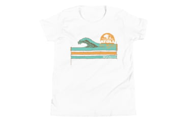 Image of Atoll Board Co Youth Short Sleeve T-Shirt with Atoll Wave Graphic - White, L - White,L, 630D458333F37White-L