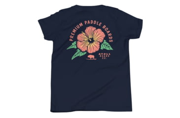 Image of Atoll Board Co Youth T-Shirt with Atoll Paddle Board Island Flower Graphic - Navy, L - Navy,L, 64418582C8986Navy-L