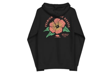 Image of Atoll Board Co Zip Up Hoodie with Atoll Paddle Board Island Flower Graphic - Black, L - Black,L, 64418B533A5D7Black-L