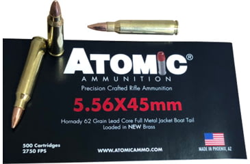 Image of Atomic Ammunition Atomic Ammo 5.56x45 500 Rounds 62gr. Hornady Fmj Bulk-pack
