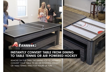 Image of Atomic NorthPort 3-in-1 Dining/Air Hockey/TT Table, Woodgrain, G05305W